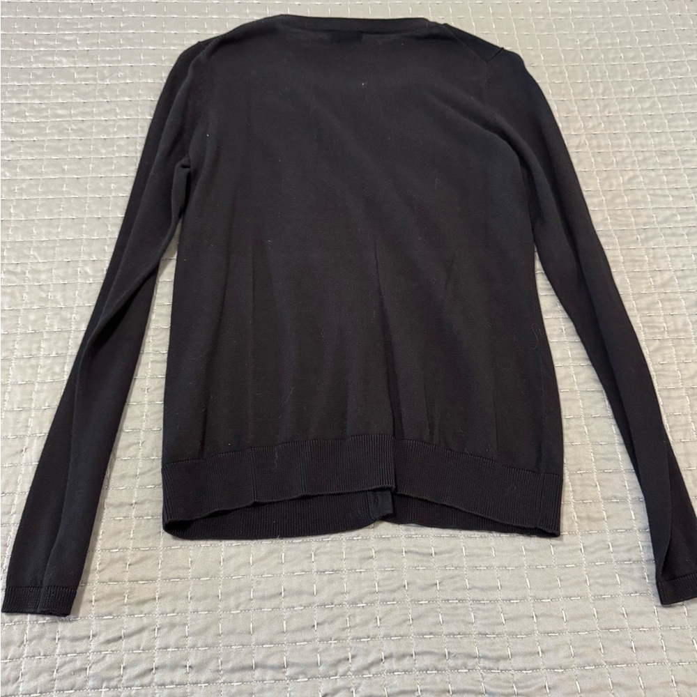 Talbots Black Ruffle Front Cardigan - Picture 3 of 3